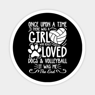 A Girl Who Really Loved Dogs and Volleyball Magnet